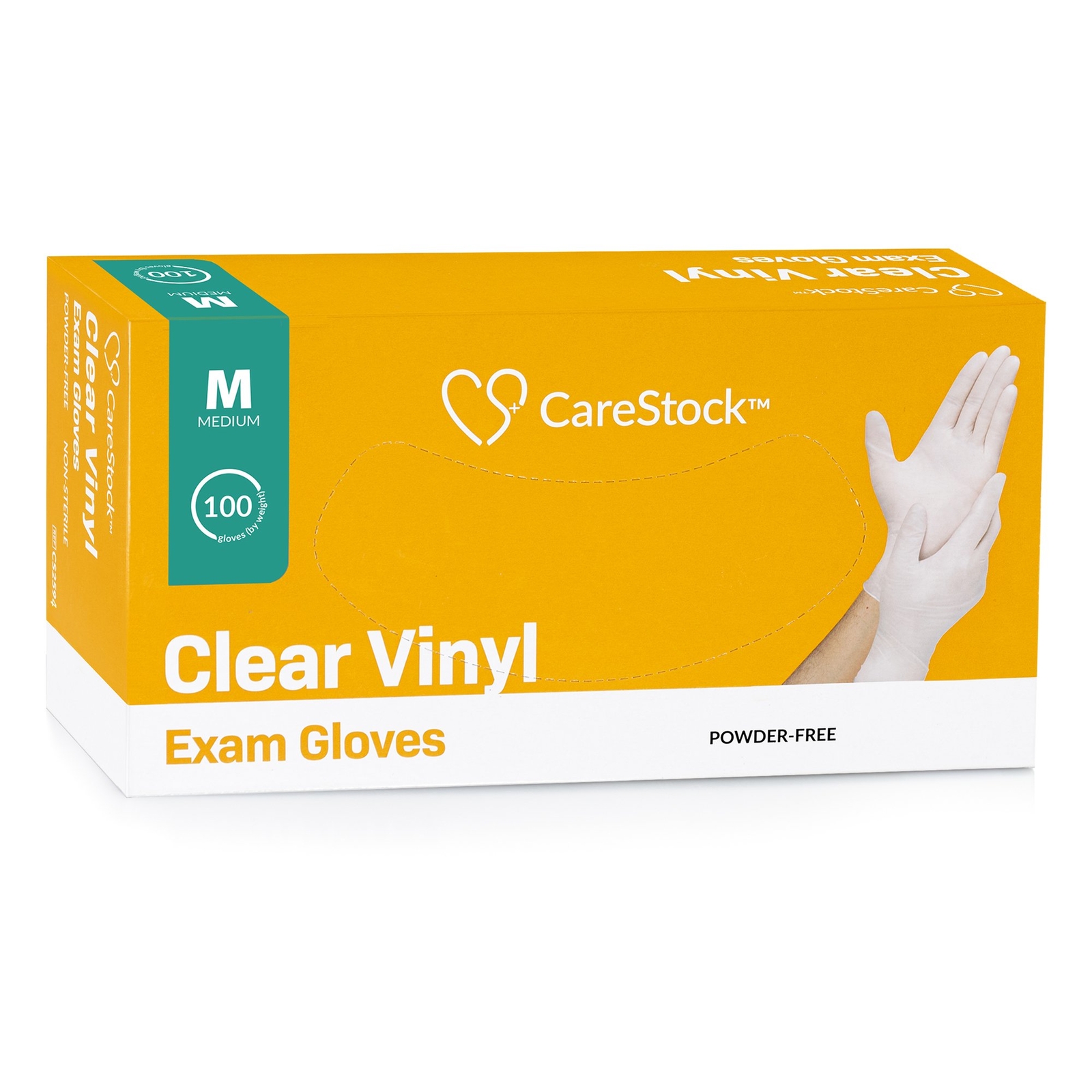 CareStock Vinyl Exam Glove Standard Cuff Length MEDIUM CS2594 1000 per Case