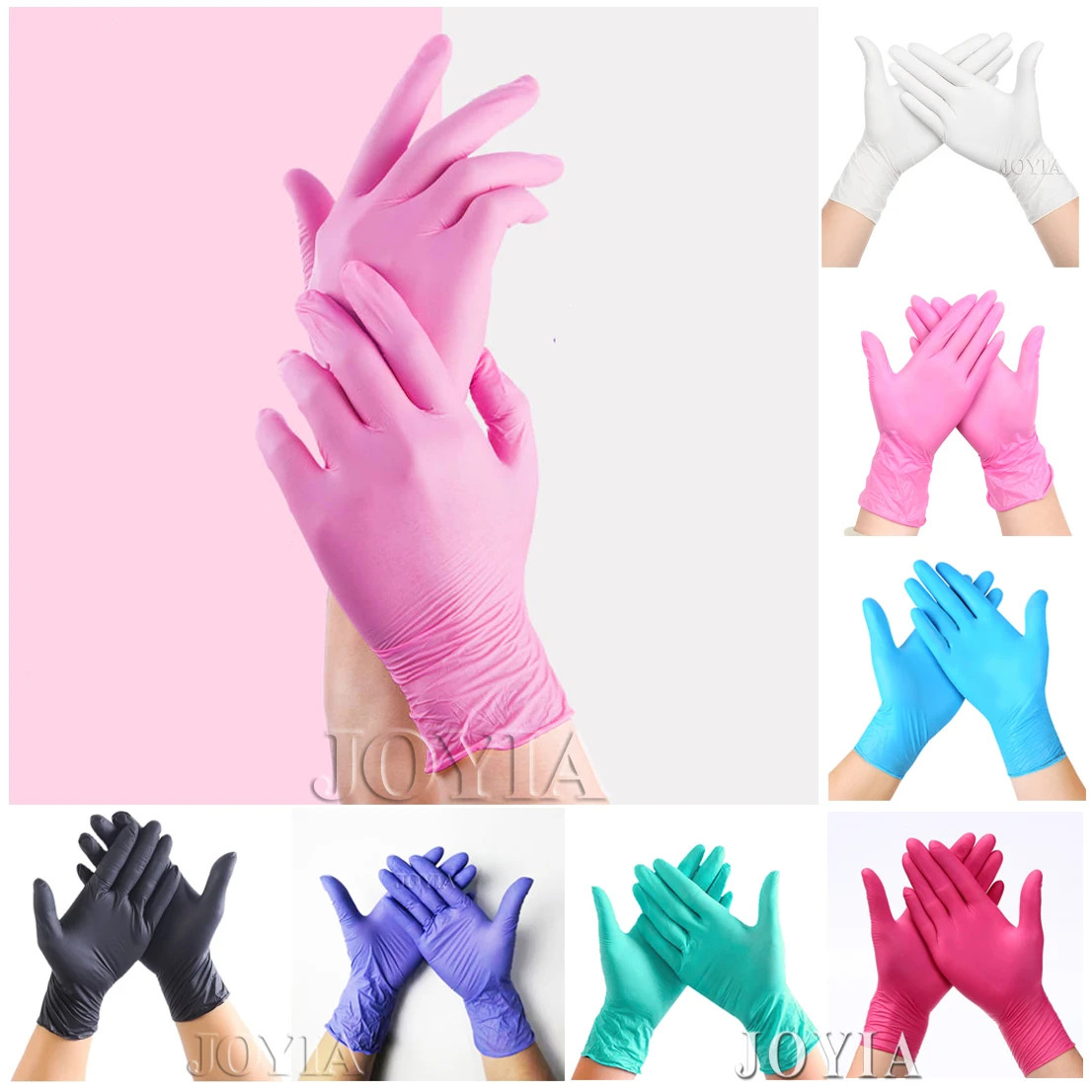 Pink Nitrile Disposable Gloves 50 100 XS Small Woman Girl Kids Household