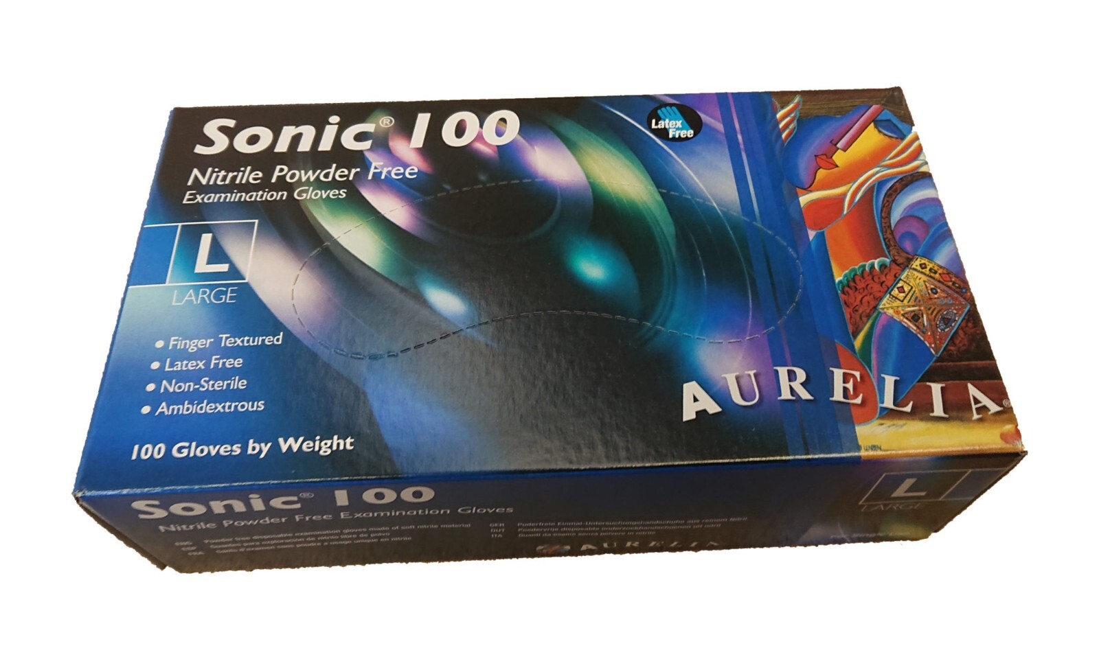Sonic 100 Nitrile Powder Free Examination Gloves Large