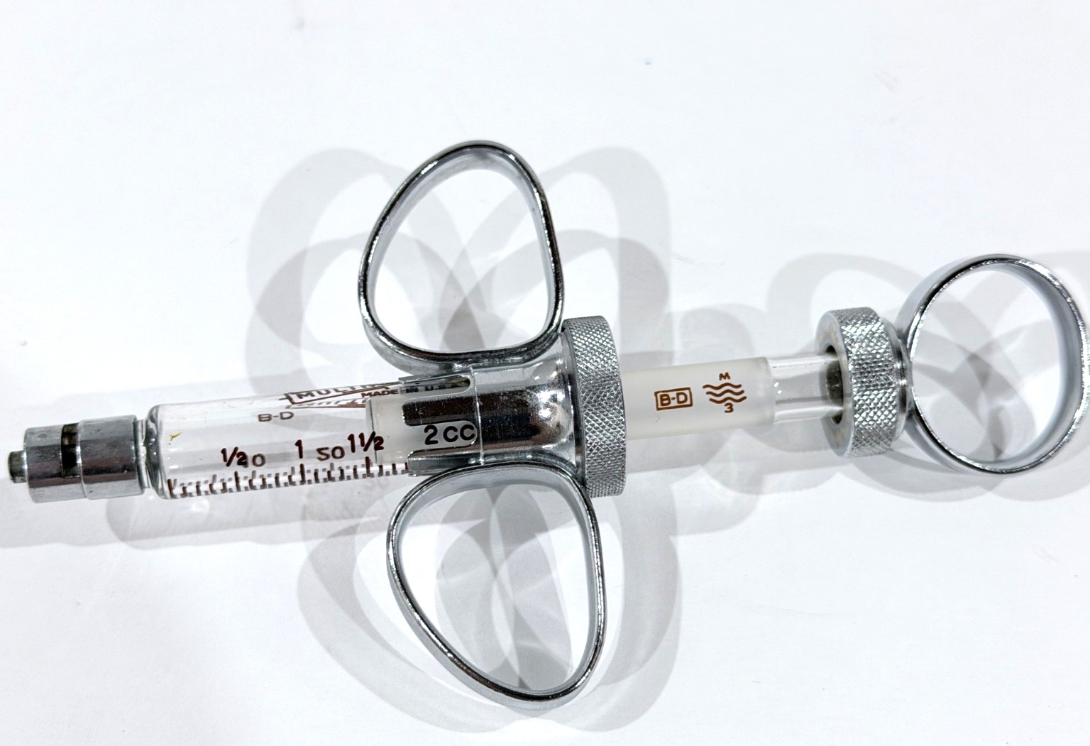 Vintage B-D 2 CC MULTIFIT Glass Control Syringe