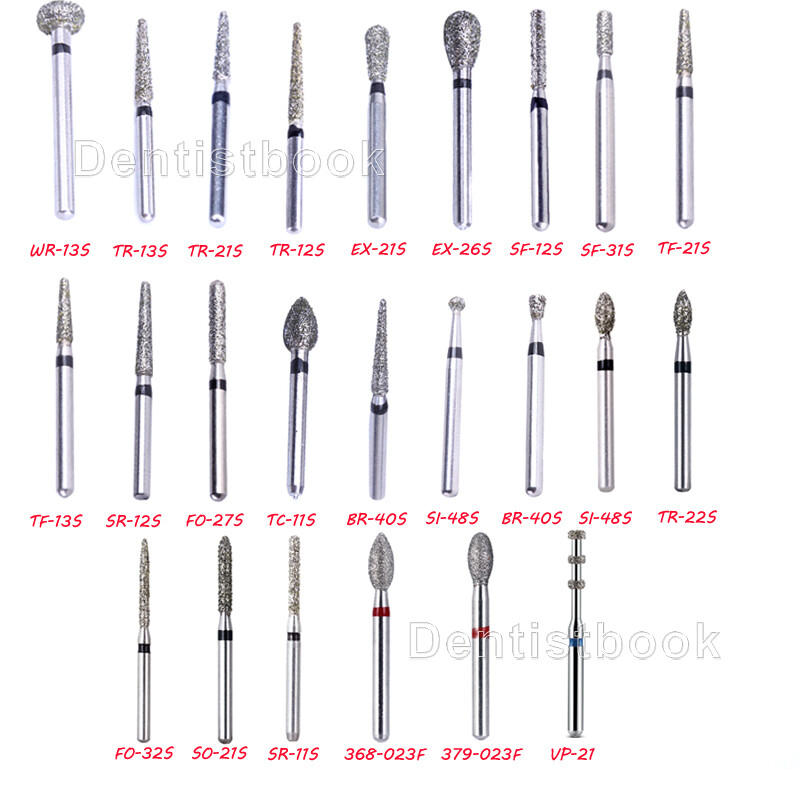 AZDENT Dental Diamond FG Burs High Speed Handpiece Bur Super Coarse Drill 20Size