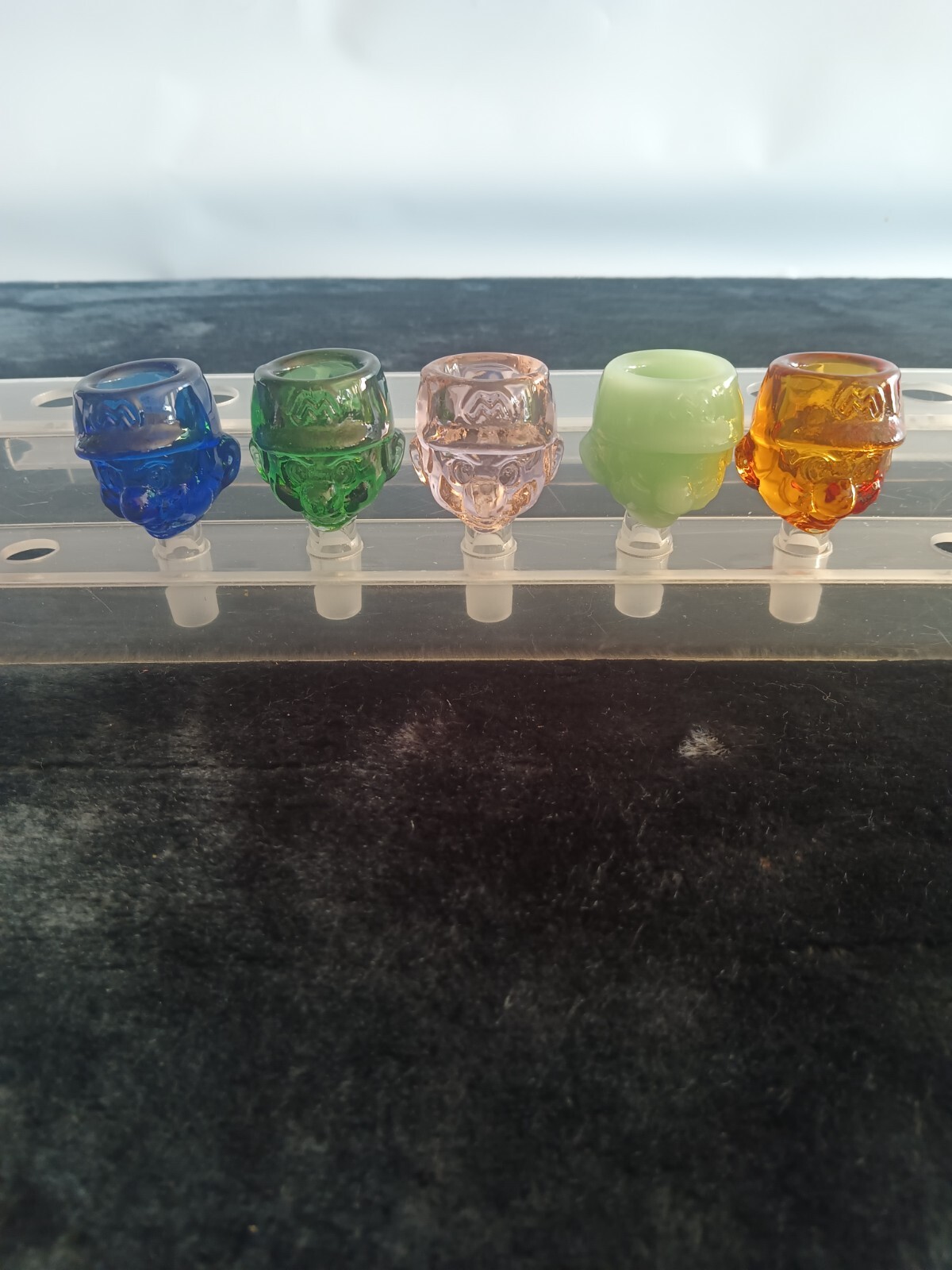 Premium 14mm Mario Brothers Head Thick Glass Bowl Hookah Bong Slide Pipe