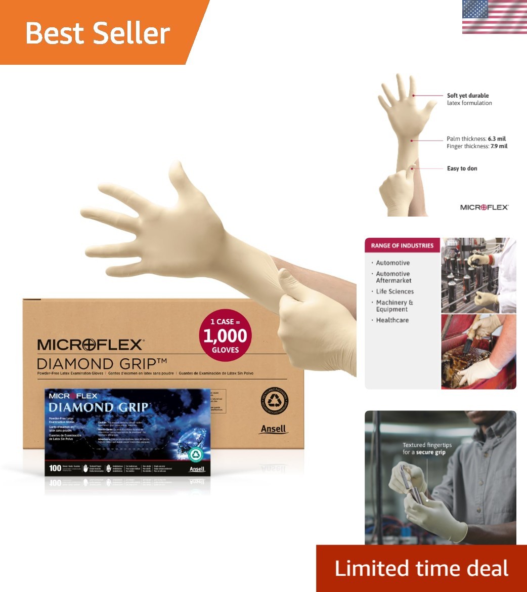 Heavyweight Latex Gloves for Automotive & Healthcare – MICROFLEX Diamond Grip