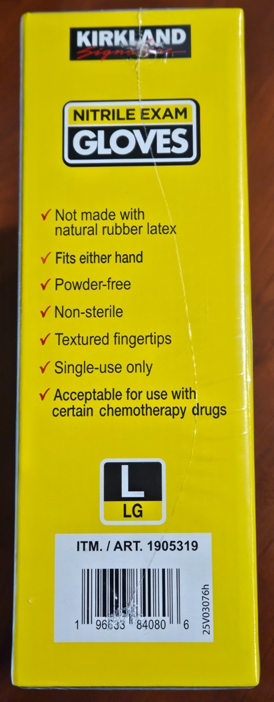 Kirkland Signature Nitrile Exam Multipurpose Gloves Large LG L 400 ct Exp 1/2030