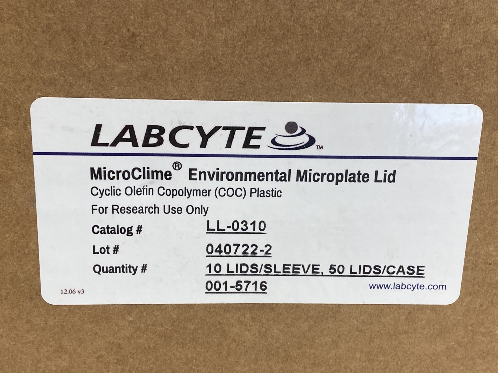 (50/Cs) LABCYTE MicroClime COC Plastic Environmental Lids SBS Fit LL-0310