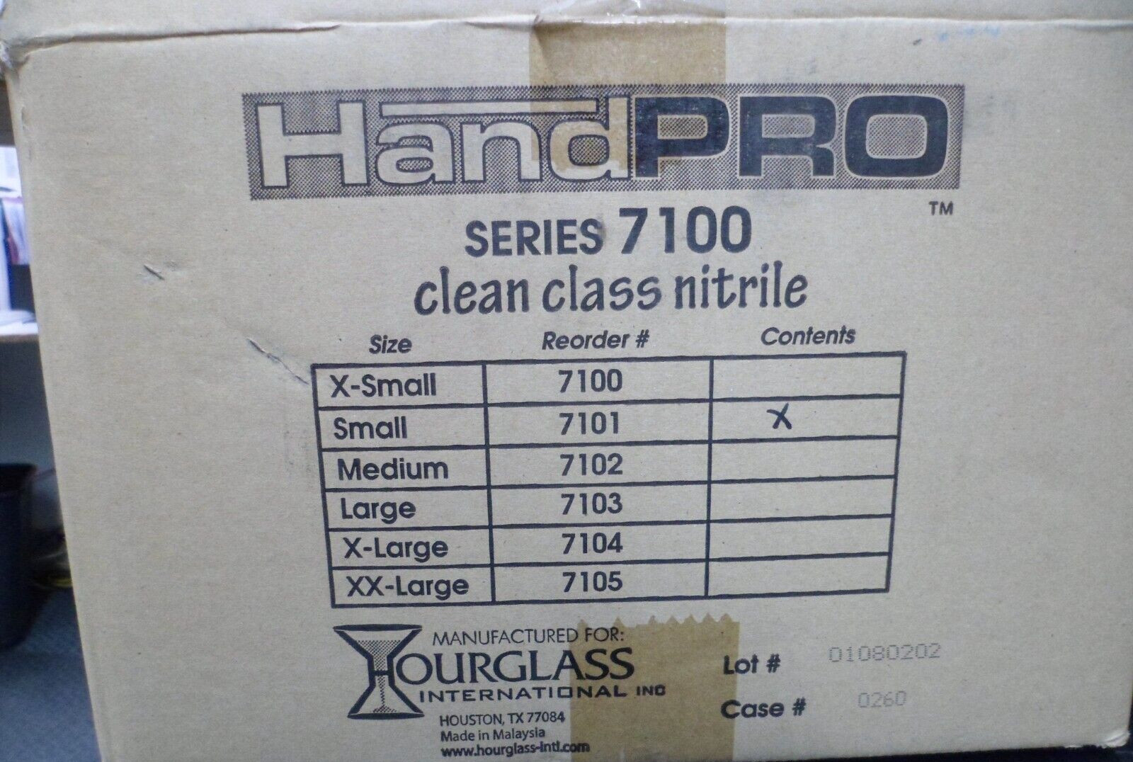 Hourglass International/HandPro Series 7100 Clean Class Nitrile Gloves Size Sm