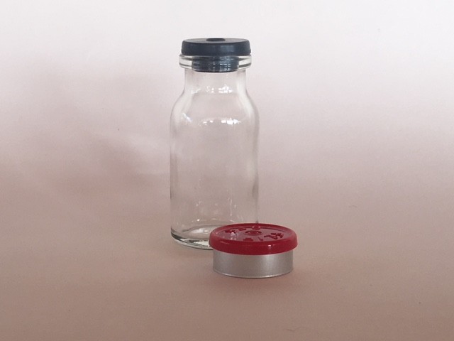 (100) Sterile/Pre-Cleaned 20mL Vials with stoppers & open FLIP TOP EZ OFF