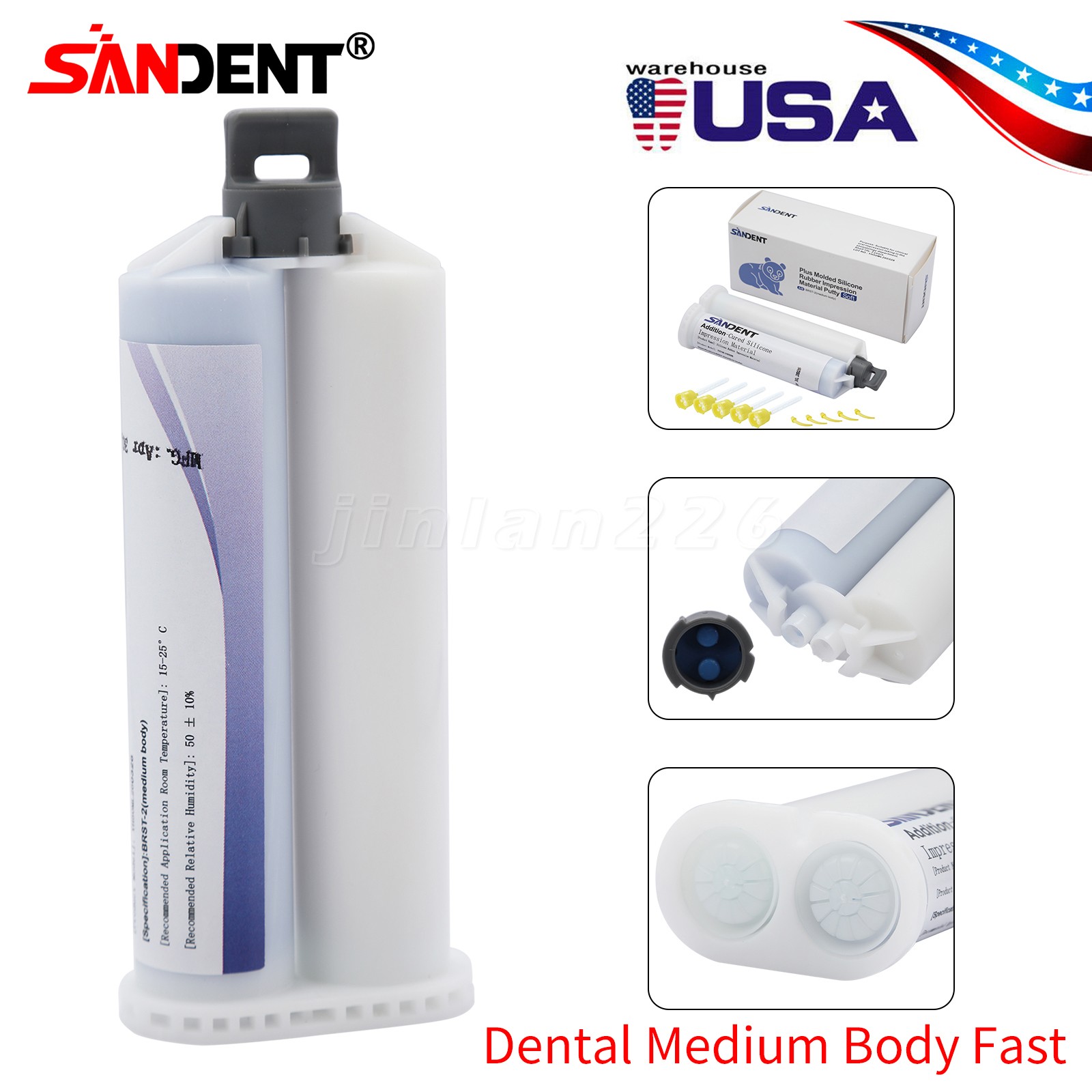 Dental Impression Material VPS MEDIUM Body Regular Set 50ml+ 5 Tips