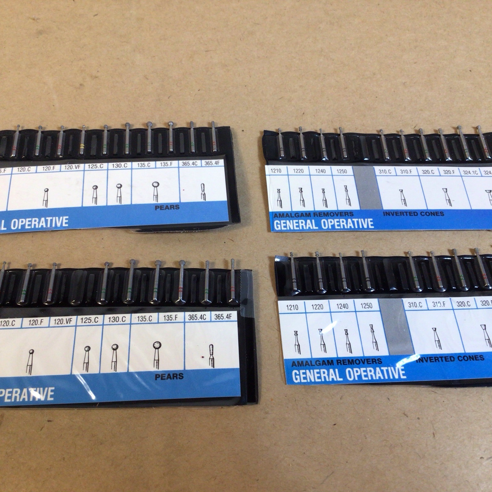 Vintage Premier Dental TWO STRIPER General Operative ROUNDS, PEARS ,CONES ETC
