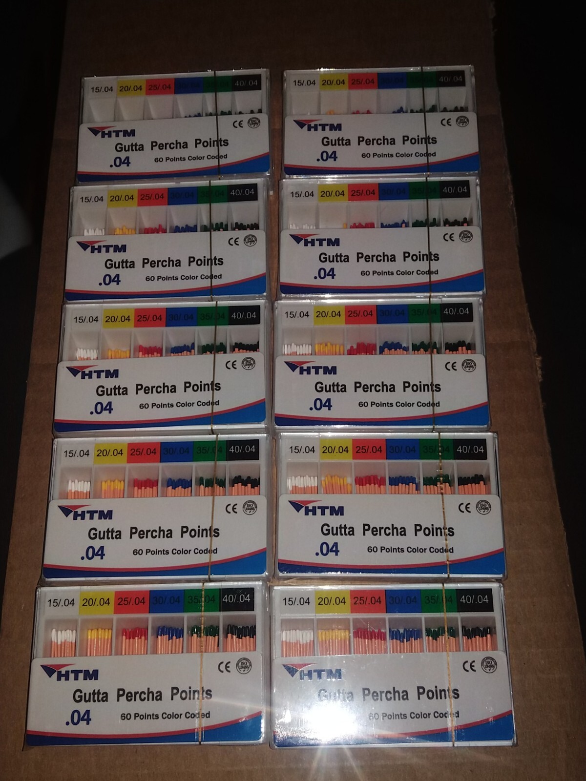 10 GUTTA PERCHA 60 POINTS .04 Color Coded 15 20 25 30 35 40