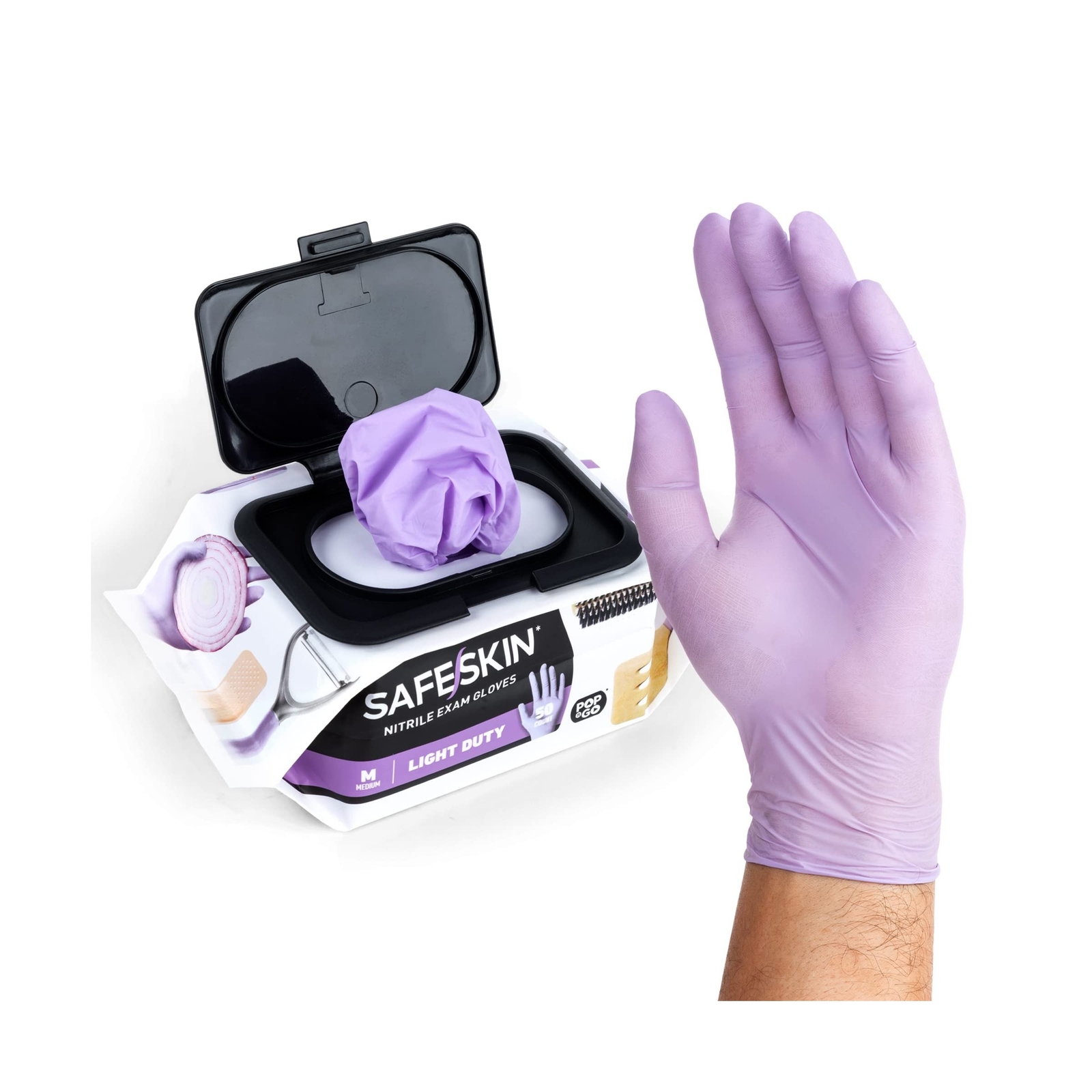 SAFESKIN Disposable Nitrile Gloves in POP-N-GO* Pack of 50 or 200 Powder Free…