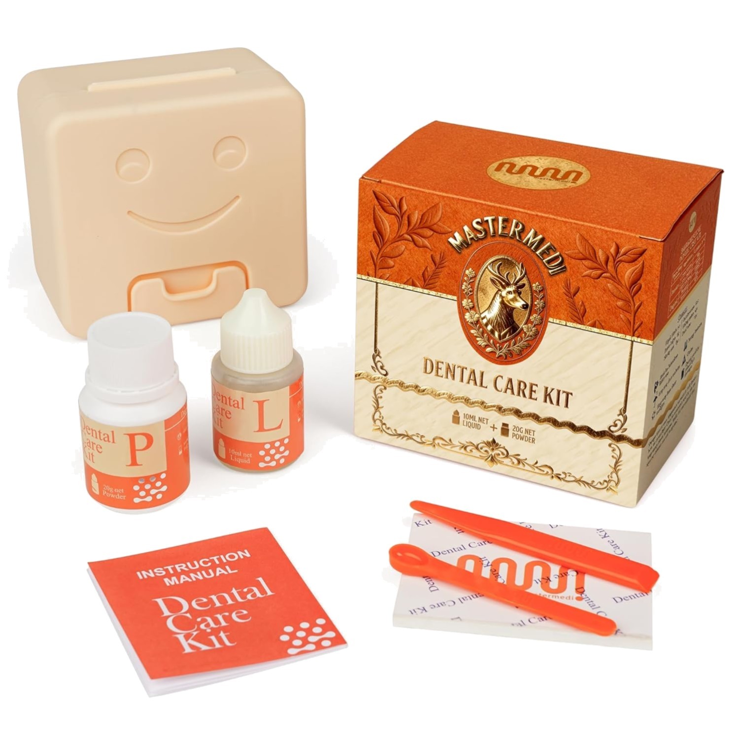 Dental Cement Kit Zinc Oxide Eugenol for Crowns Bridges Fillings Home Use