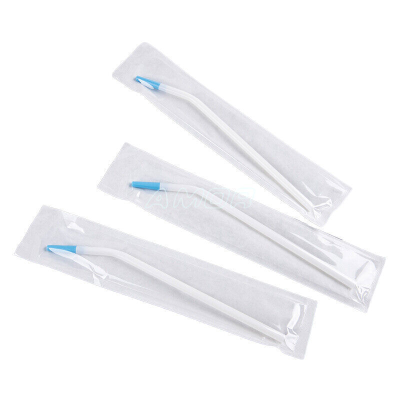 20 PCS Disposable Dental Surgical Aspirator Suction Tube Adaptor Tips Long Slim