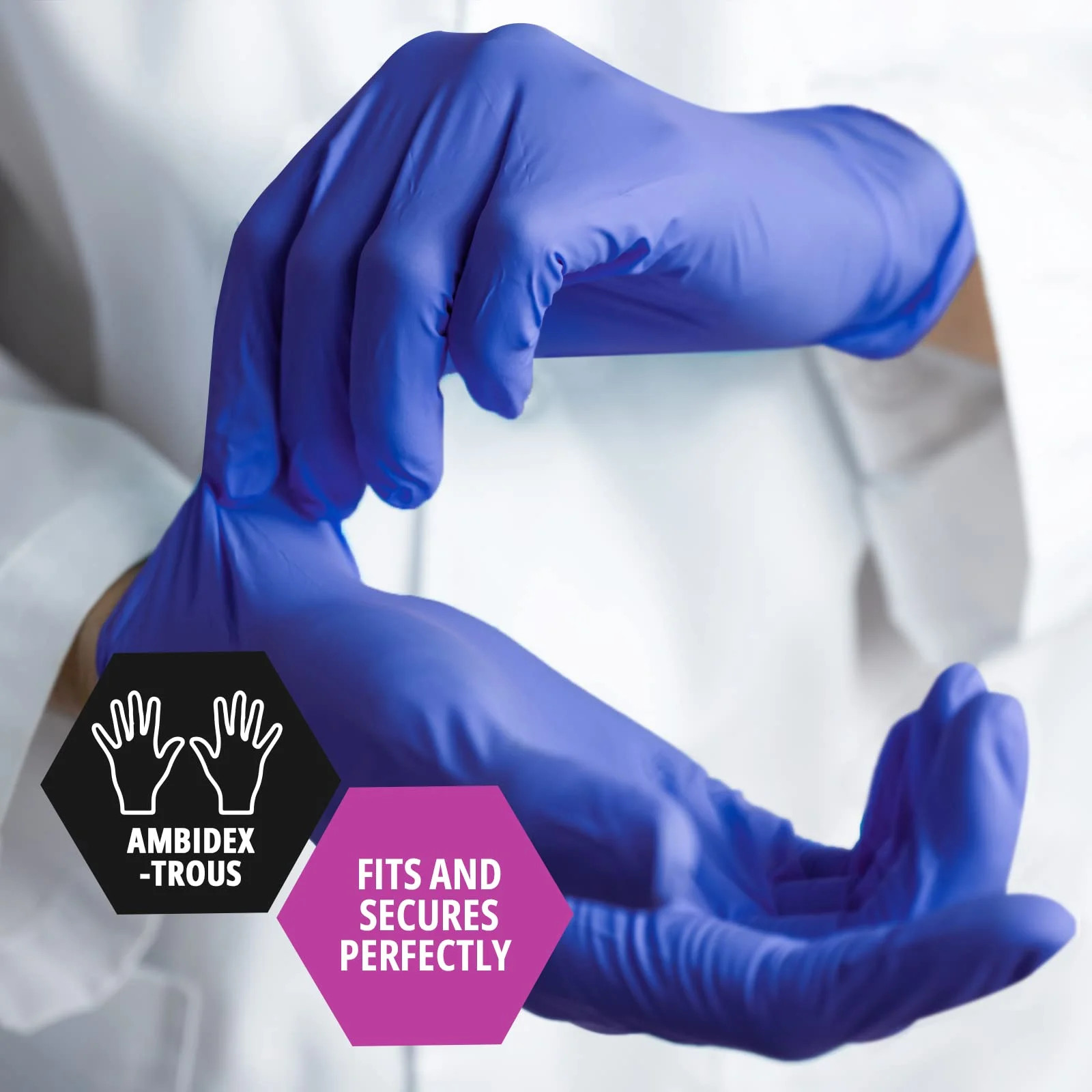 MED PRIDE Nitrile Gloves, 50 Count, Blue, Disposable Powder & Latex-Free Gloves