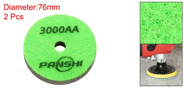 2pcs Diamond Sponge Fiber Polish Pad 3″ 3000 Grit Polish Pad Green Dark Green