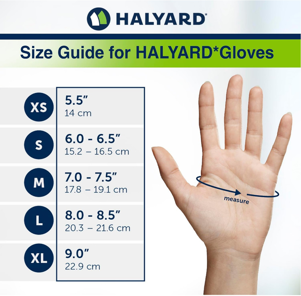 2 Boxes of 250, HALYARD Sterling SG Nitrile Powder Free Exam Gloves, 41658 Small