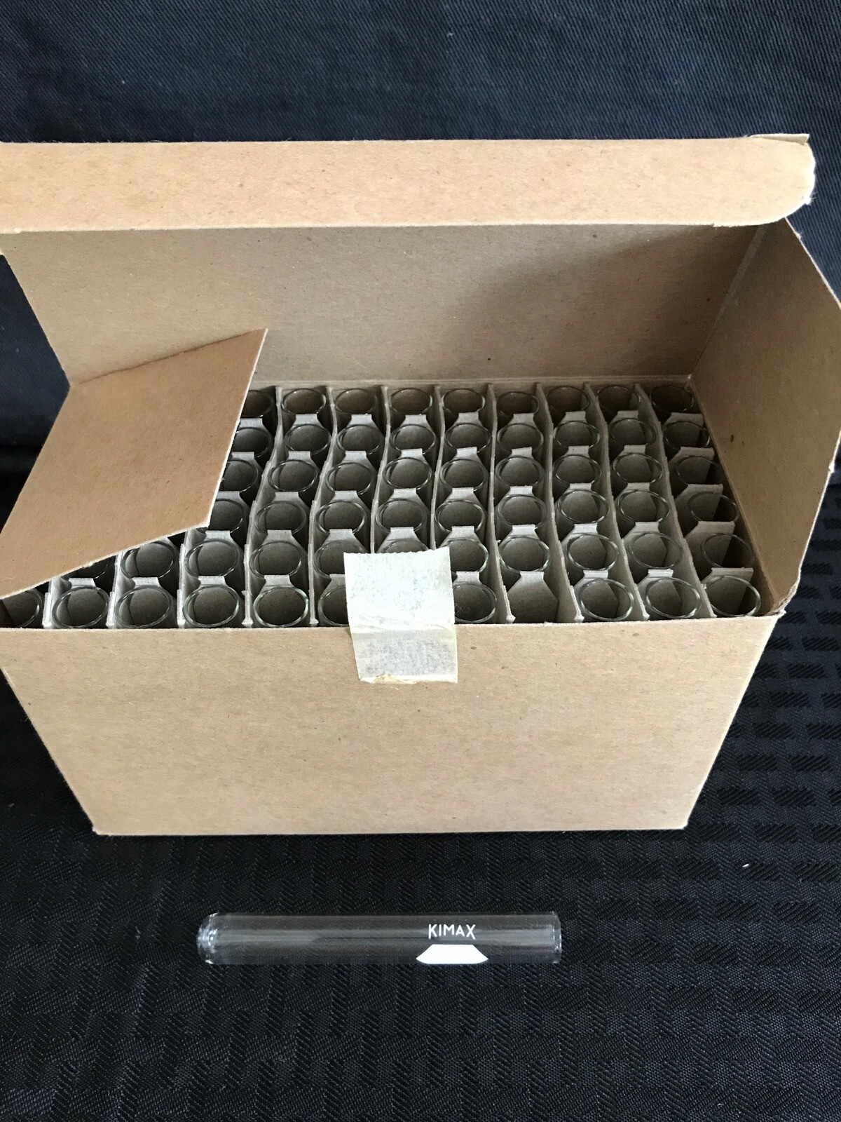 (72) KIMBLE KIMAX 10mL Glass Reusable Culture Tubes 13 x 100mm Plain Rim