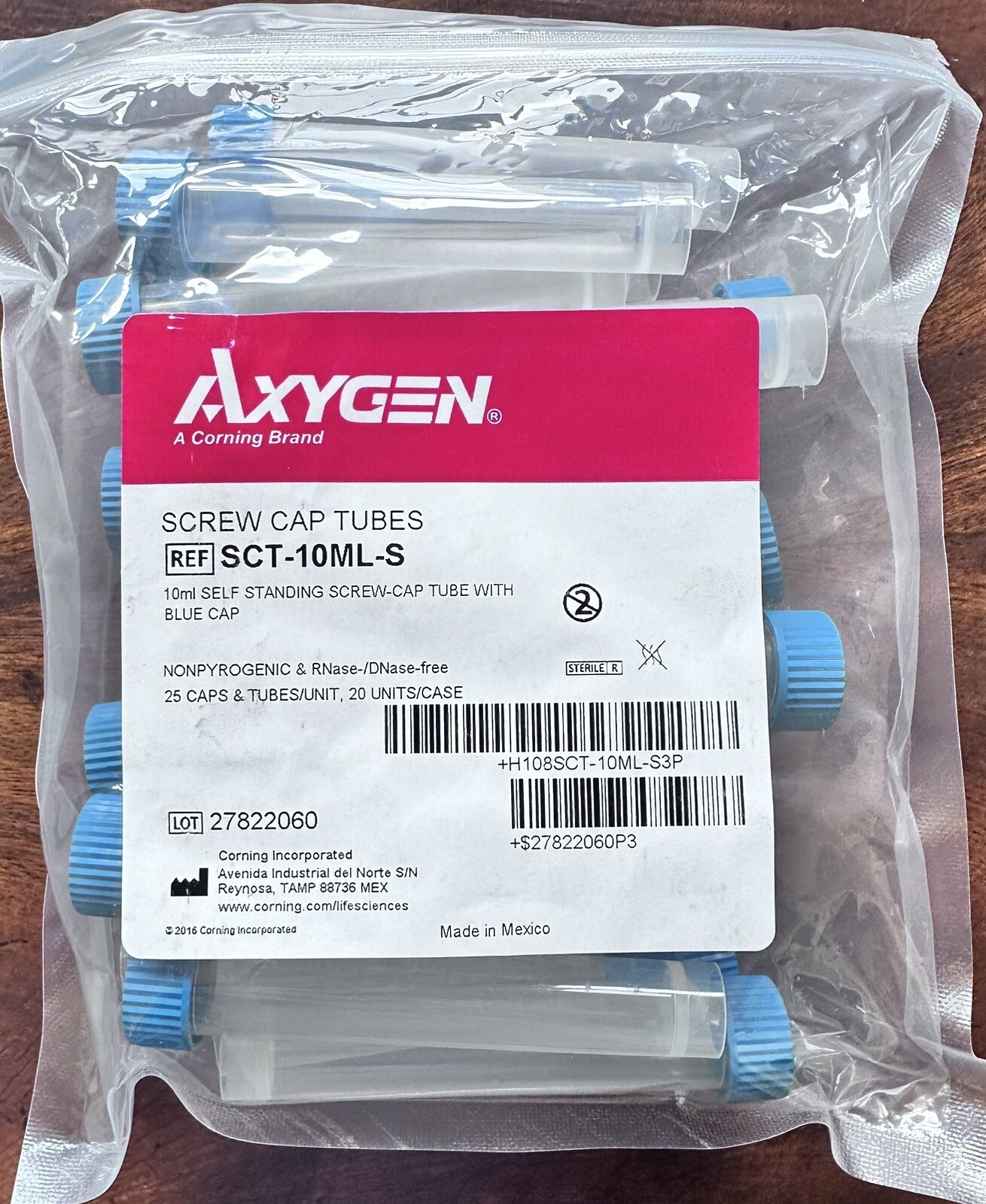 WOW!!! 25 NEW sealed Bag AXYGEN SCT-10ML-S 10ml Self Standing Screw Cap Tubes