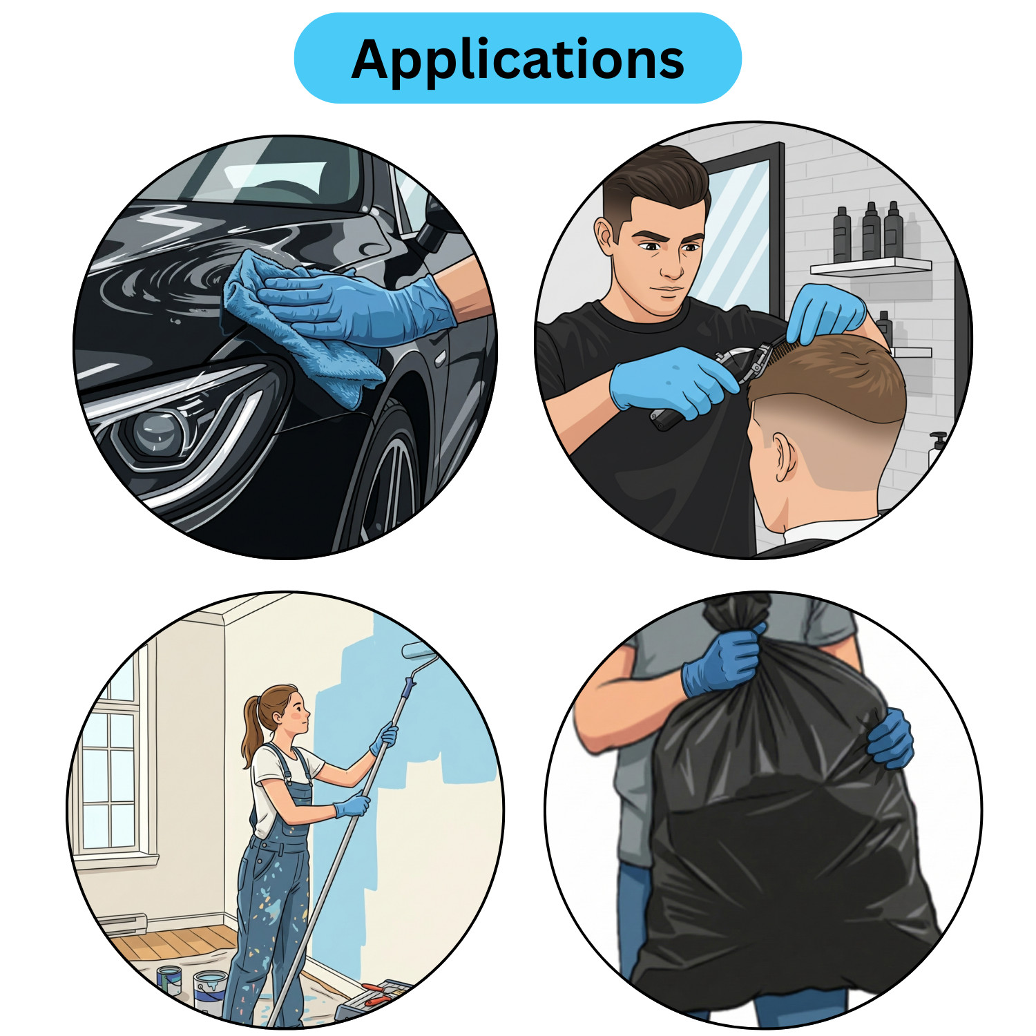 1000 Blue Nitrile Powder-Free Disposable Gloves X-Large 5 MIL Finger-Textured