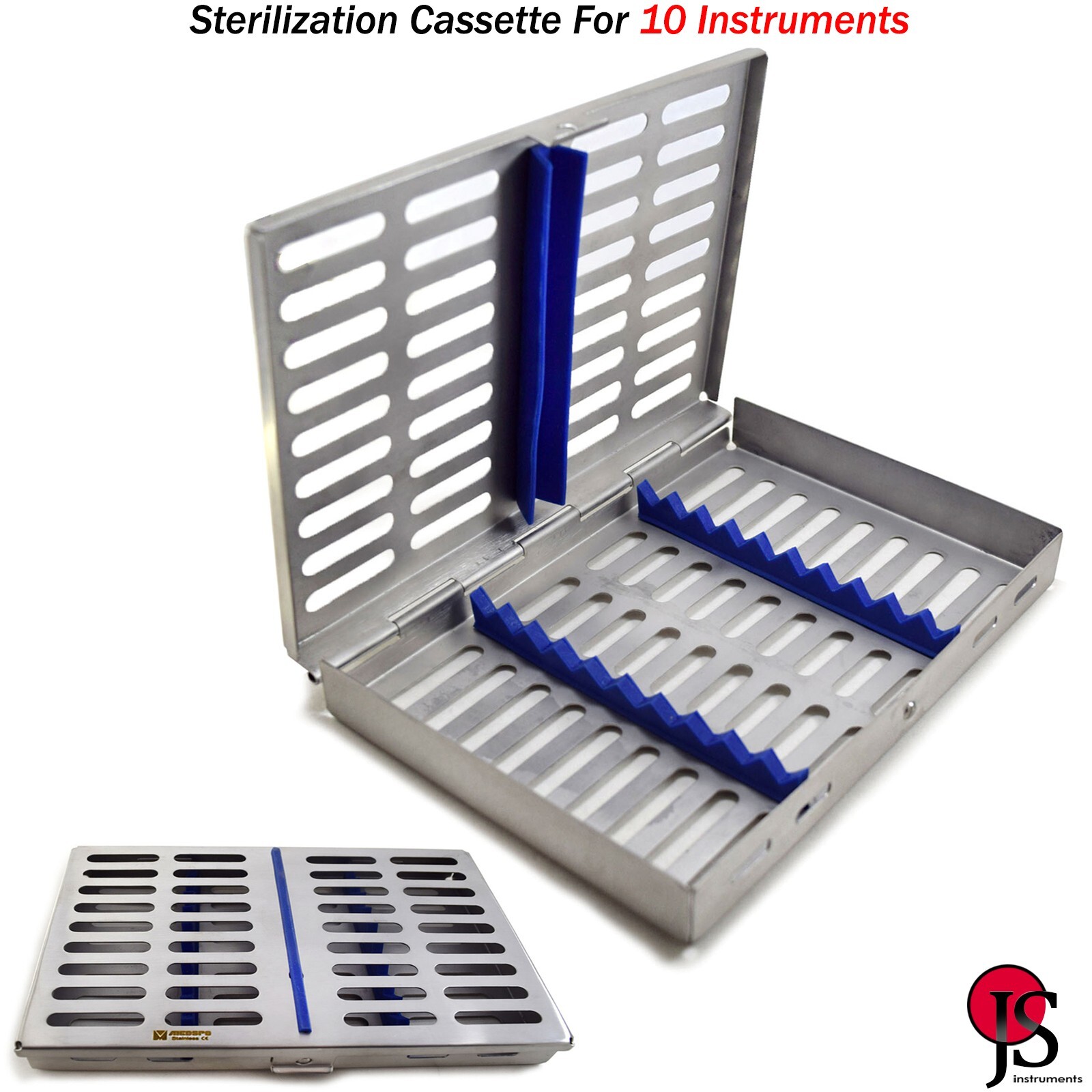 Dental Autoclave Sterilization Cassette Rack Box Tray For 10 Instruments Dentist