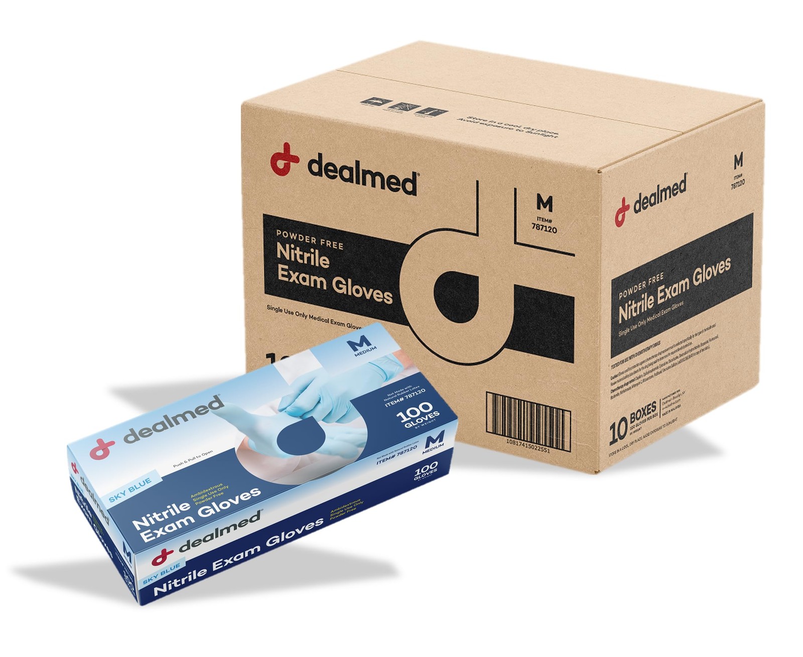 Dealmed Small Sky Blue Nitrile Exam Gloves 1000 Bulk Powder Latex Free