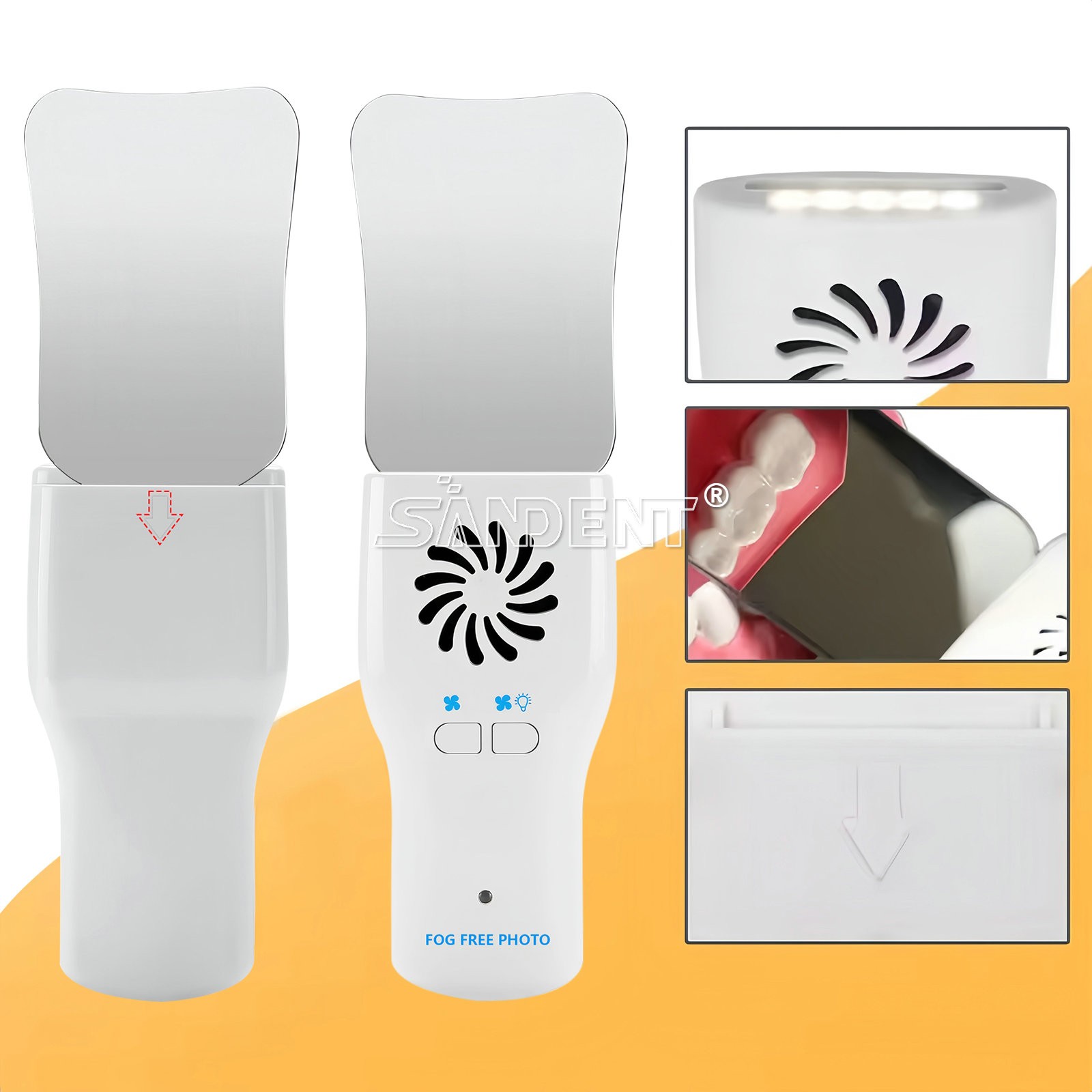 Dental Occlusal Mirror Fog Free LED Intra Oral Photo System 4 Mirrors Anti-Fog d