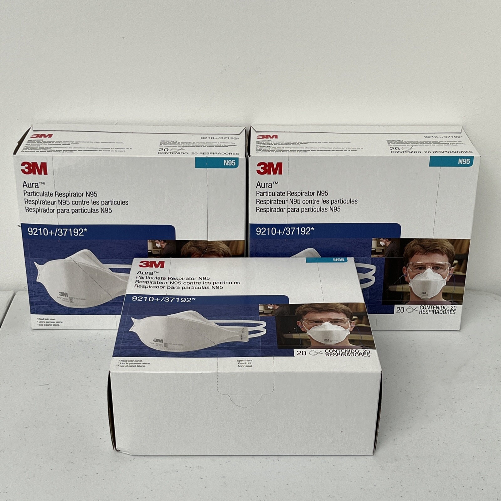 3M AURA 9210 PARTICULATE RESPIRATOR N95 MASKS 3x20pcs/Box (60) **AUTHENTIC**