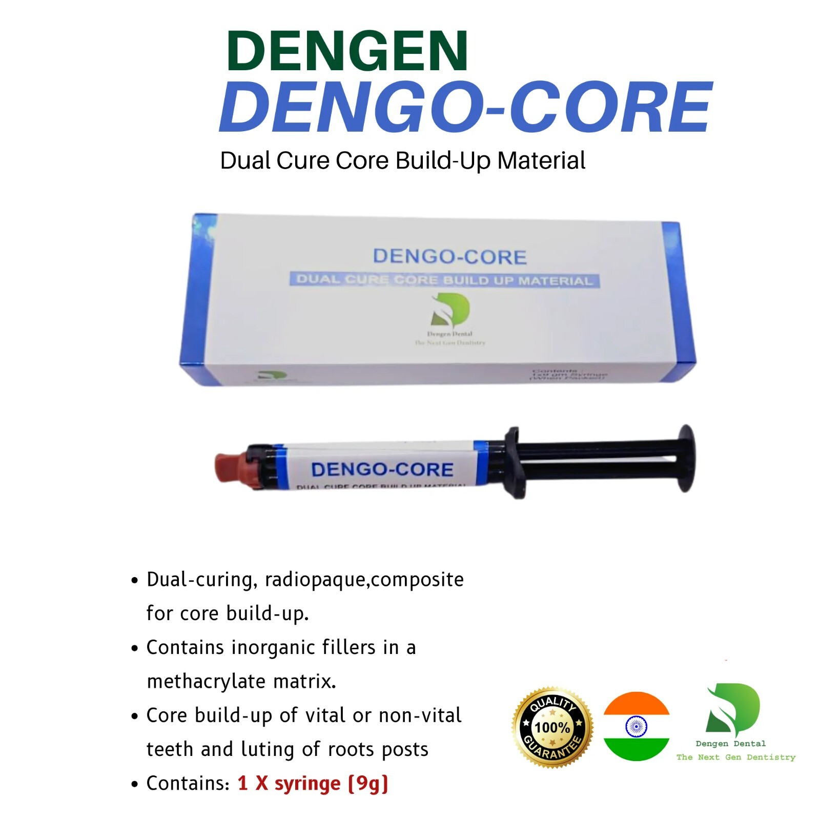 Dengen Dental Dengocore core build up & Post Luting material (Free Ship)