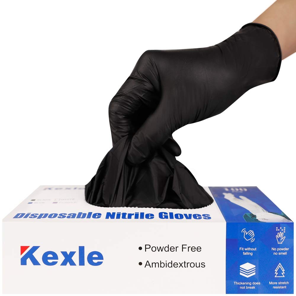 Black Nitrile Disposable Gloves Pack of 100, Latex Safety Working Gloves for …