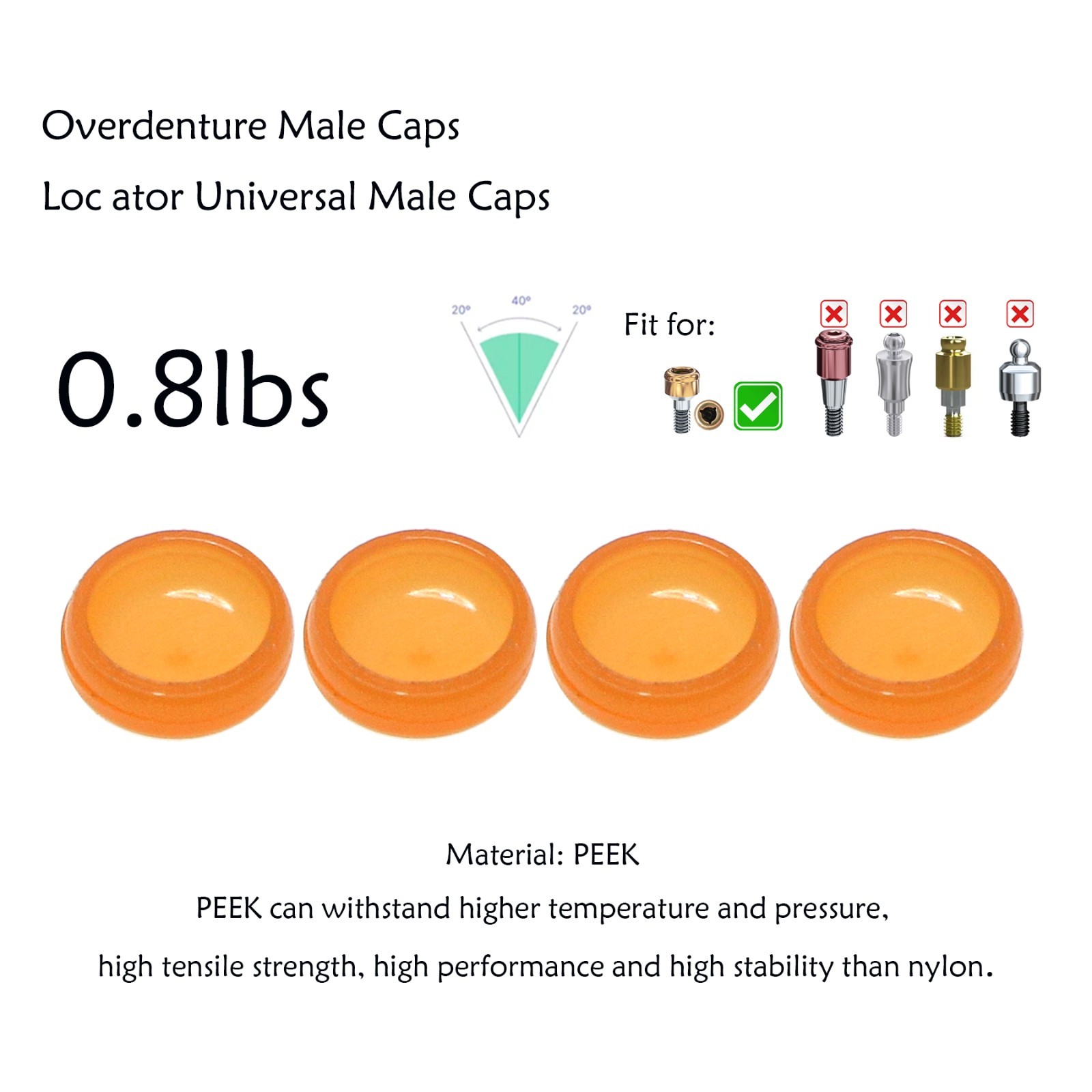 Universal Implant Retention Caps Locator Core Insertion &Extraction Removal Tool