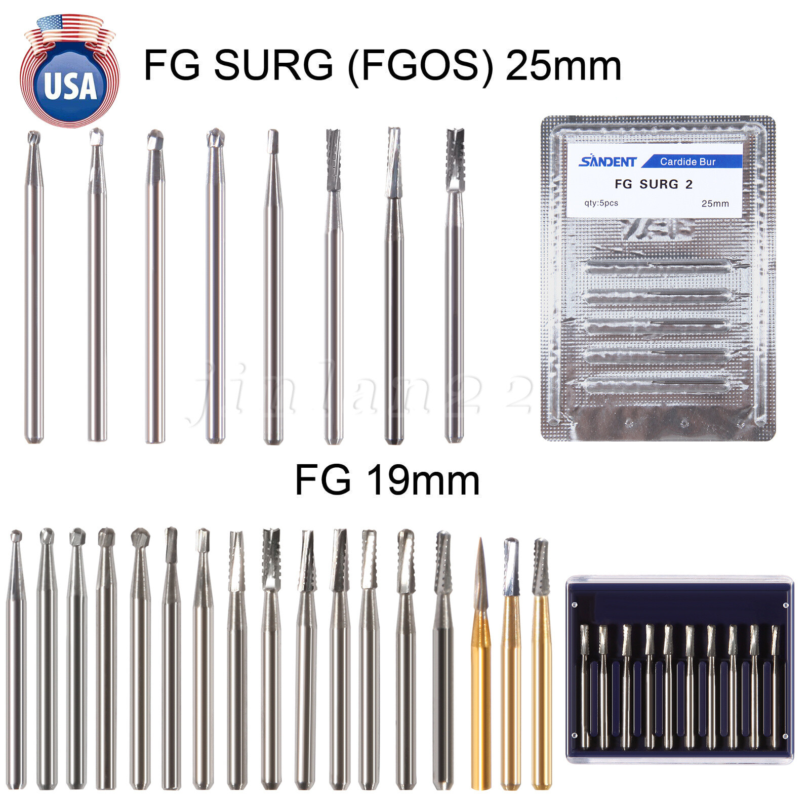 Dental Tungsten Carbide Burs Trimming & Finishing &Polishing FG Round High Speed