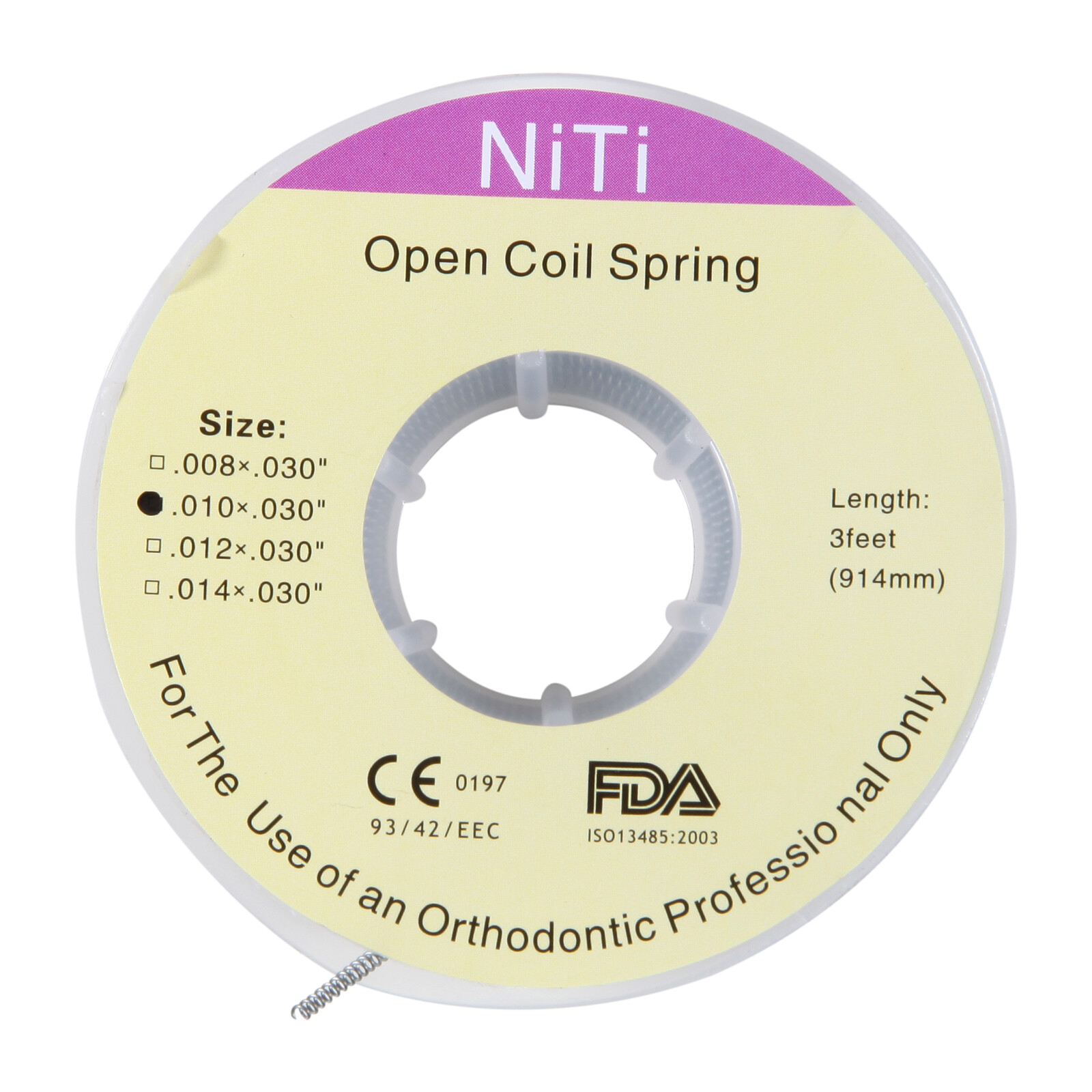 Dental Orthodontic Niti Open Coil Spring Spool .010/012 Inch 914mm 3 feet MD