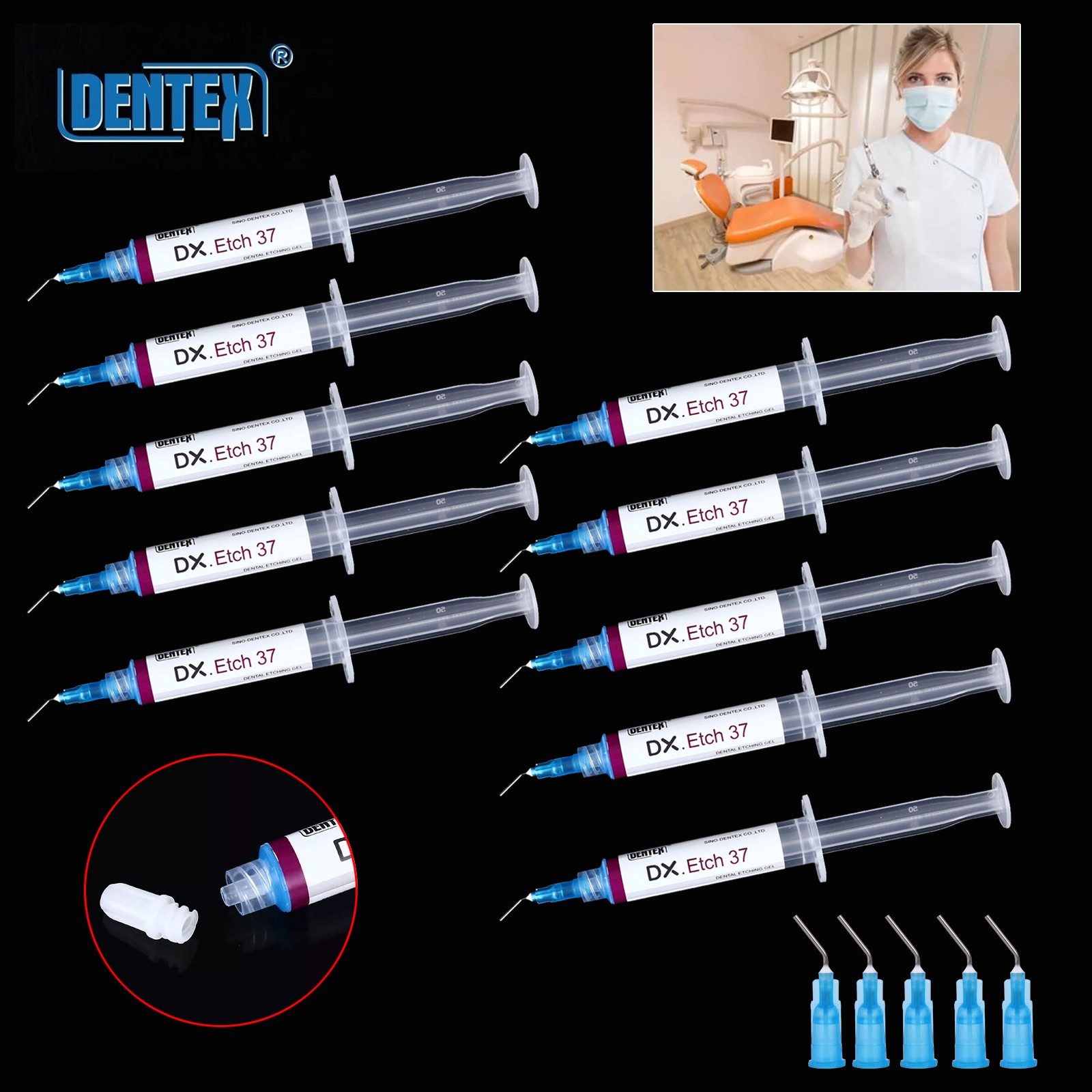 dentex dentale dell’acido fosforico 37% Silica Blue Gel per adesivo & resina