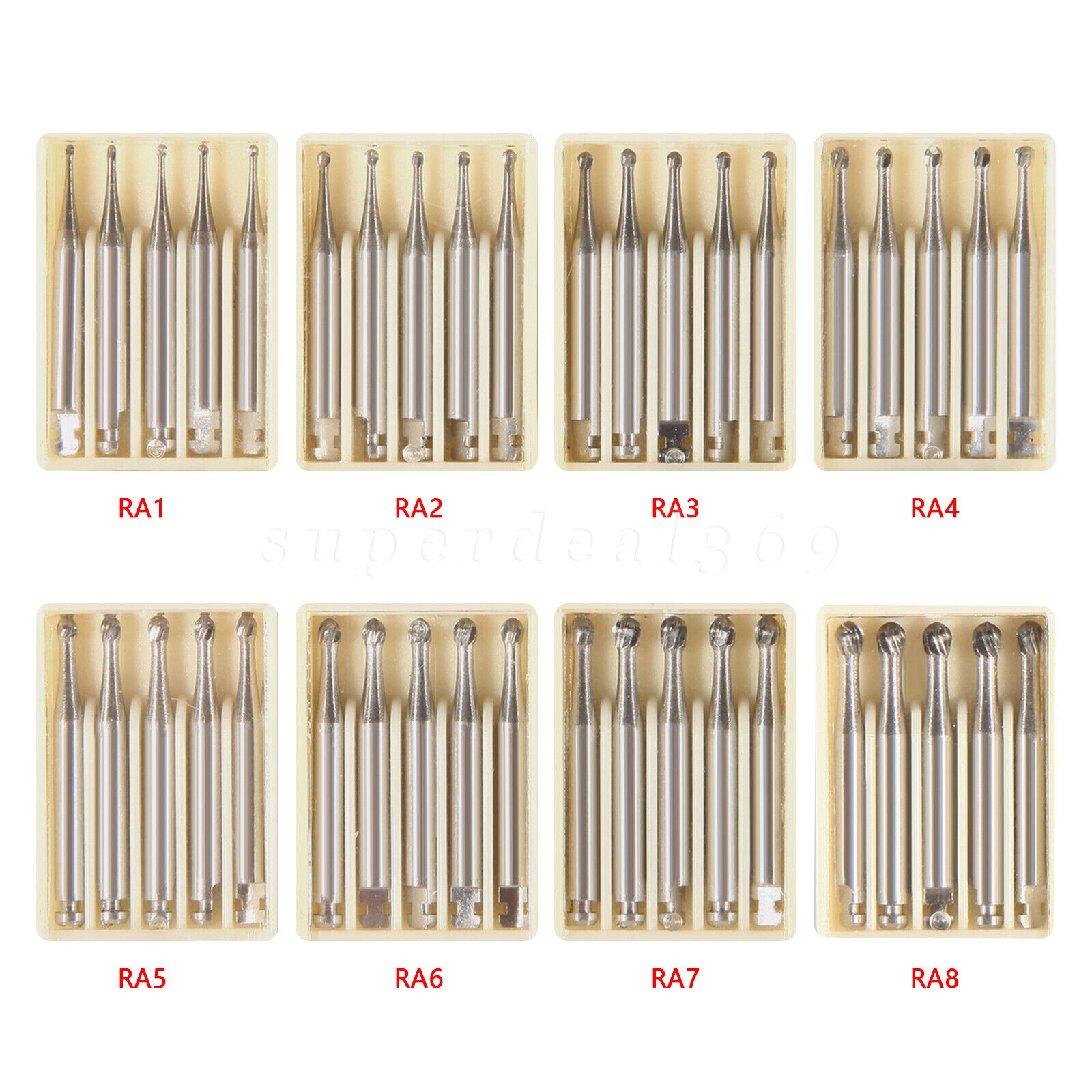 Dental RA #1-8 Round Carbide Bur for Slow Speed Latch Type #1-8 RA Burs DL