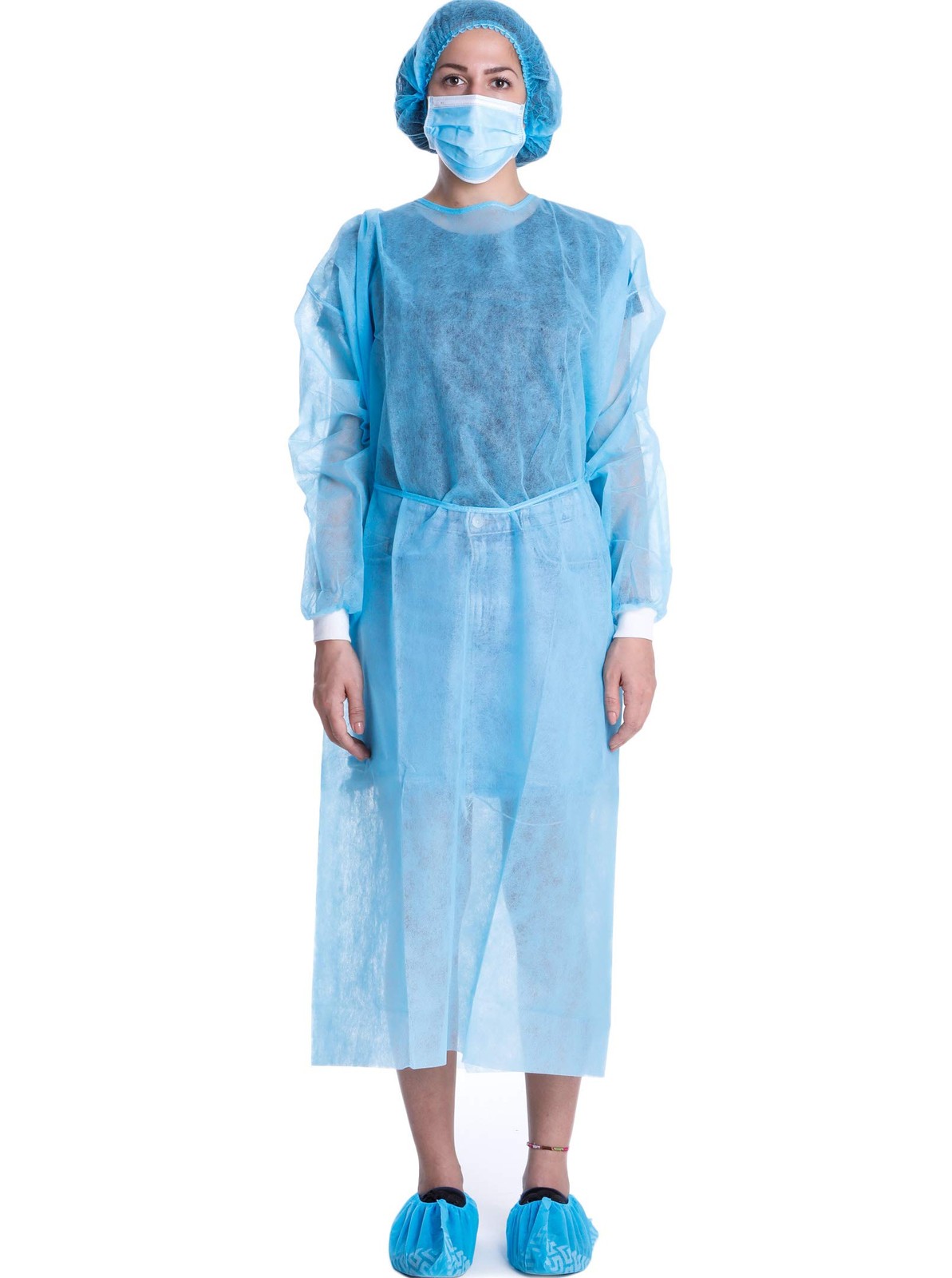 Disposable Isolation Gown Polypropylene Lab Gowns Knit Cuff Long Sleeve Pack …