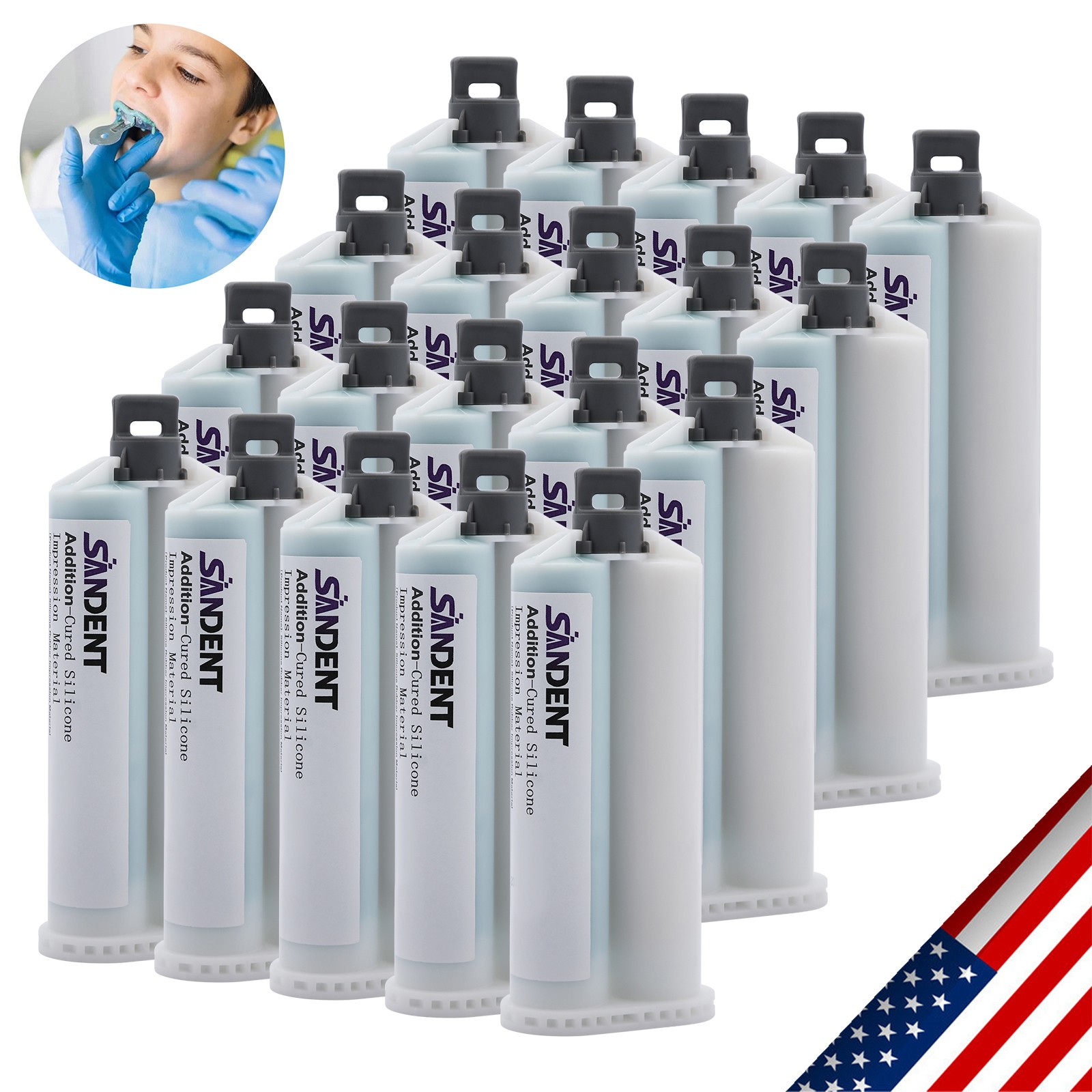 20* Heavy Body FAST Set Impression Material VPS （20 x 50ml Cartridges +100 Tips）