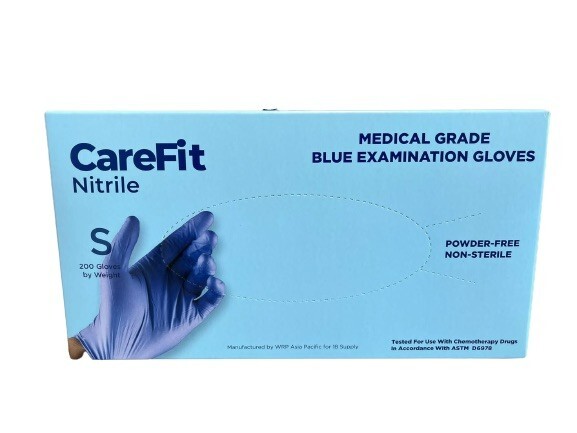 CareFit Nitrile Exam Gloves Blue, (Large) 2000 gloves