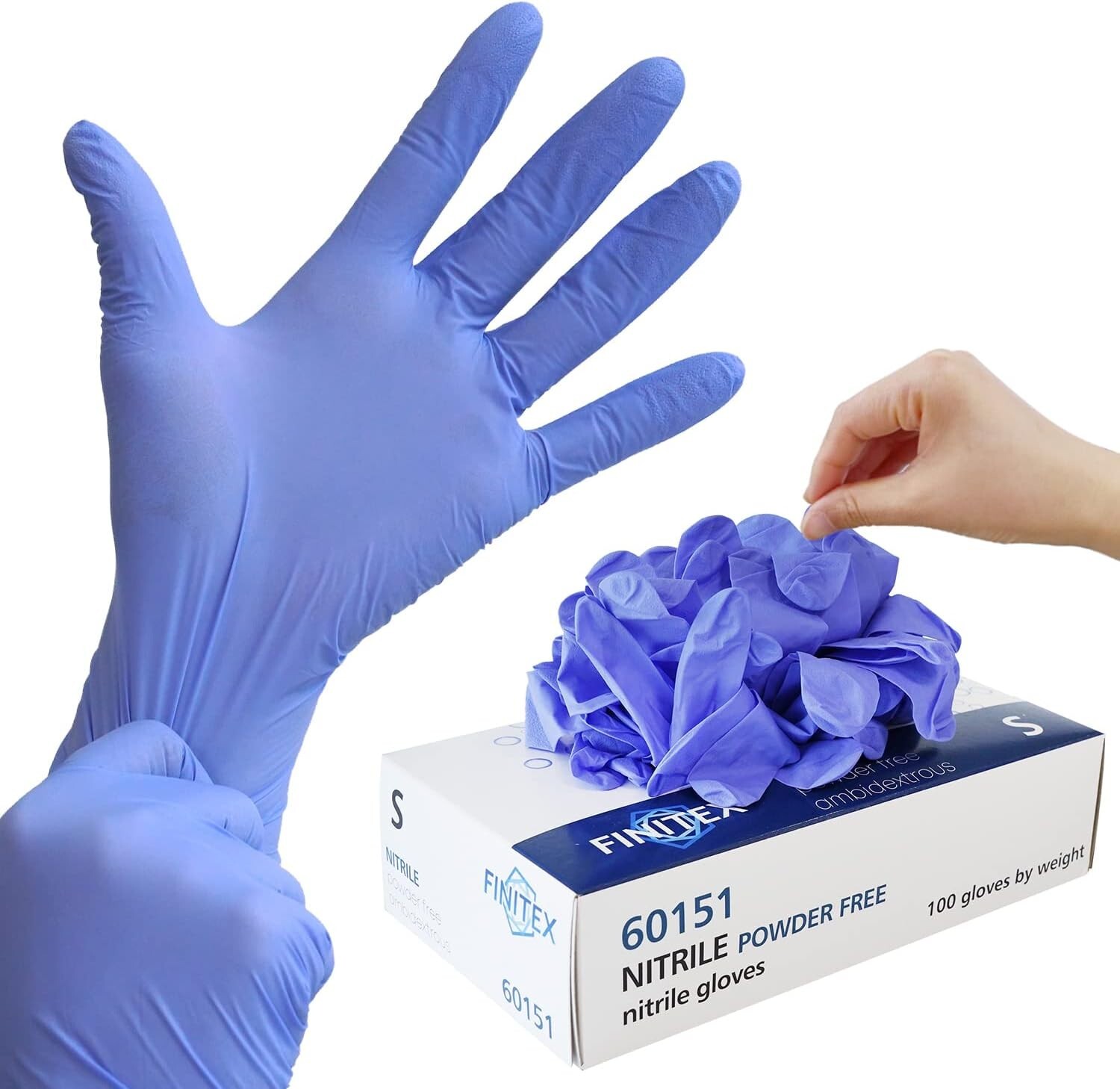 Latex-Free Ice Blue Nitrile Gloves – 1000 PCS, Ideal for Medical & Cleaning