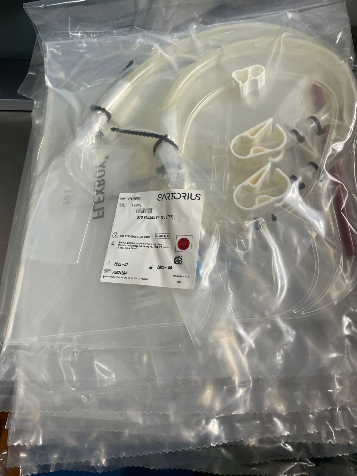 Sartorius Stedim FFB110905 STD Flexboy 10L TPE LOT OF 8 BAGS EXP. 2025/06
