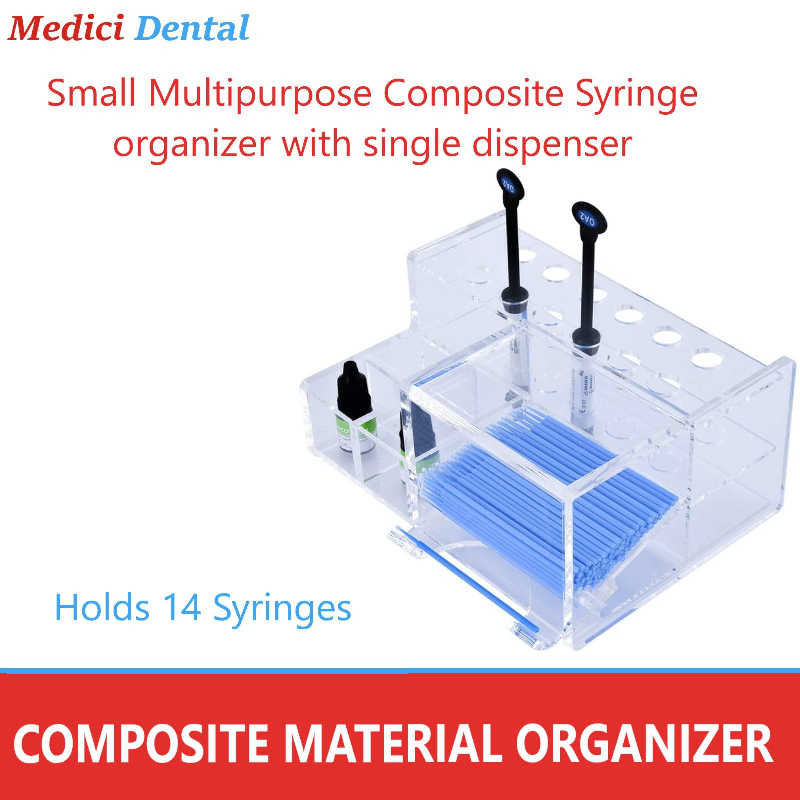 Dental Composite Multipurpose Composite Syringe Organizer -Holds 14 Syringes USA