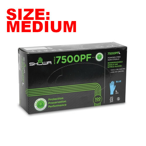 SHOWA 7500PF MEDIUM Disposable Powder Free Gloves (1 Box)