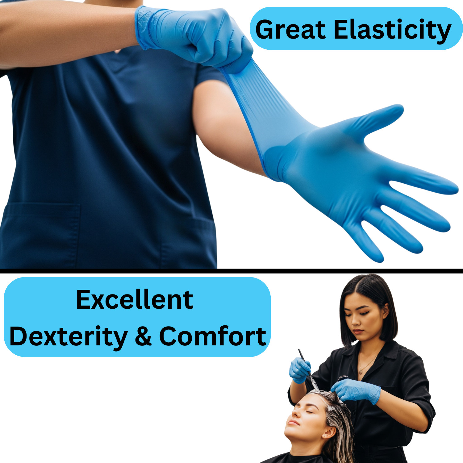1000 Blue Nitrile Powder-Free Disposable Gloves X-Large 5 MIL Finger-Textured