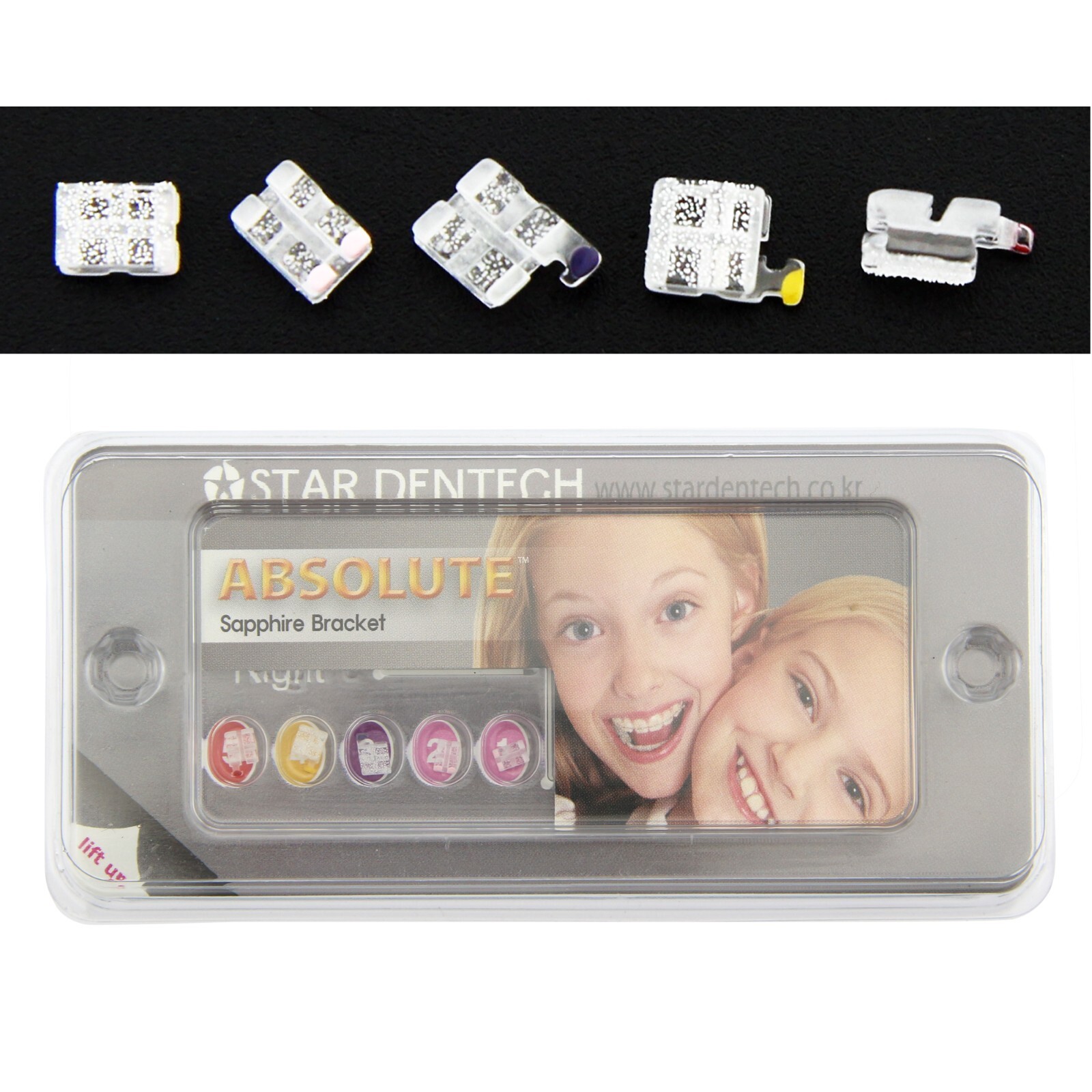 STAR ABSOLUTE Orthodontic Sapphire Brackets Clear Monocystalline Braces Roth MBT