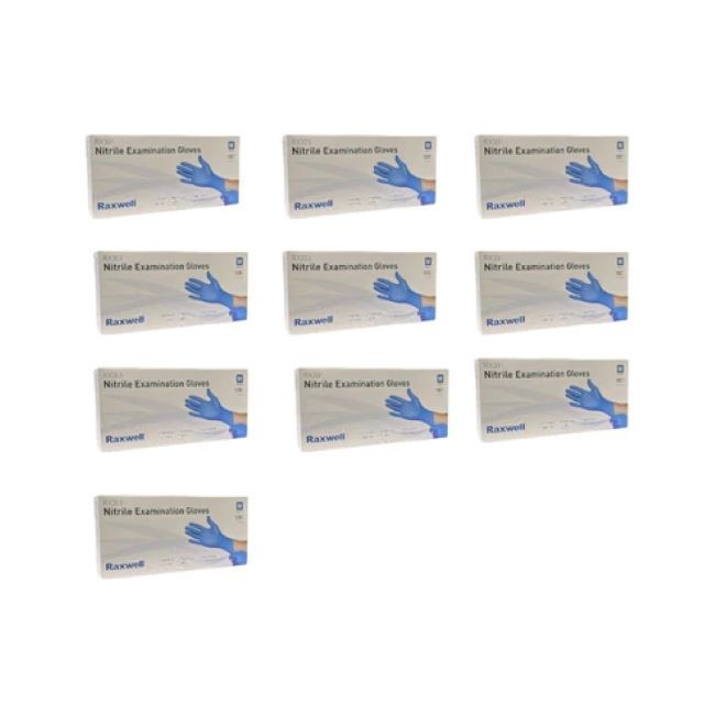 Raxwell Nitrile Examination Gloves Large Disposable Pack of 100