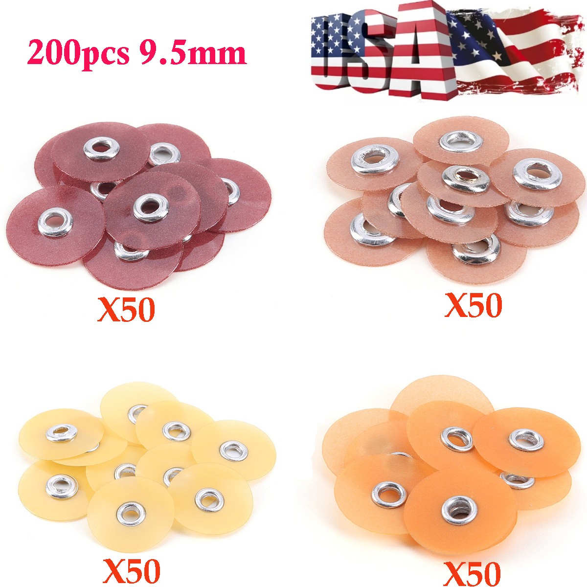 Dental Soflex Composite Finishing Polishing Discs 9.5mm 200PCS