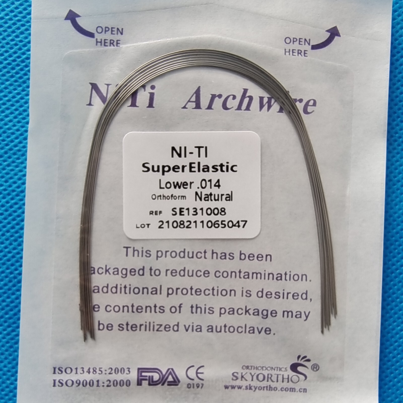 50 Packs Dental Orthodontic Super Elastic Natural Form Niti Round Arch Wires