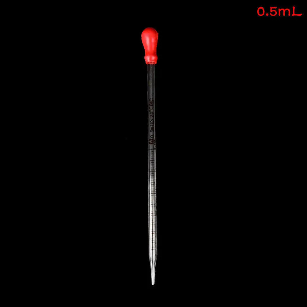 0.5ml 1ml 2ml 3ml 5ml 10ml Glass Graduated Scale Dropper Pipette Lab Transfer