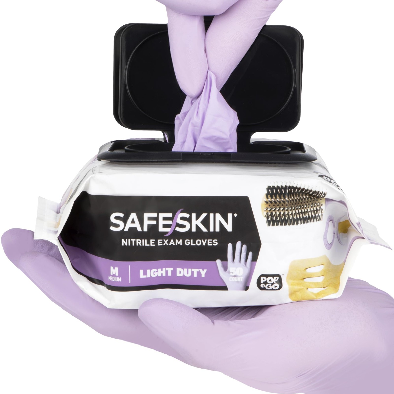 Disposable Nitrile Gloves in POP-N-GO Pack of 200 Powder Free – Hair Cleaning