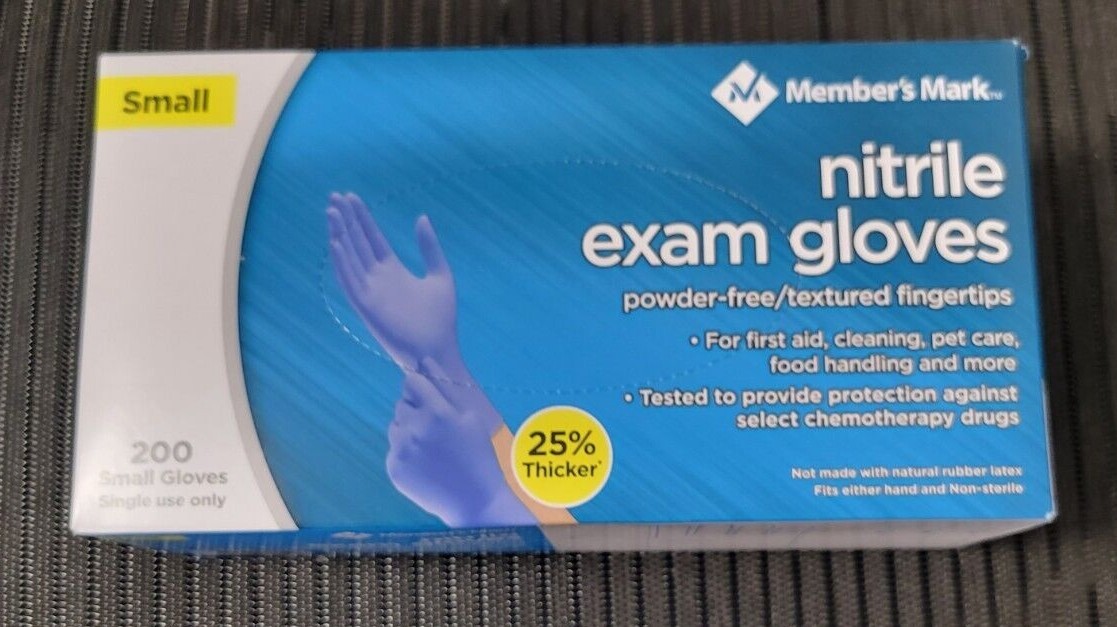 Member’s Mark Small SM S Nitrile Exam Gloves 200 Count Powder Free Fresh Stock