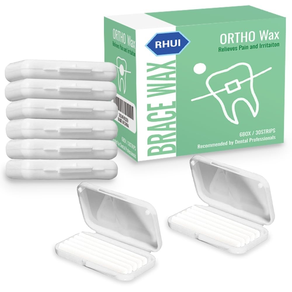 Portable 6-Pack of Unscented Dental Wax for Effective Braces & Invisalign Care